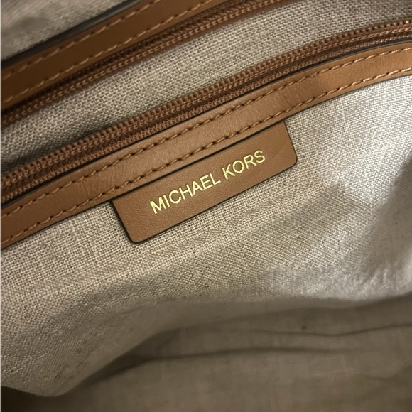 Michael Kors Gray denim Tote with Tan rope Handles - Picture 8 of 9